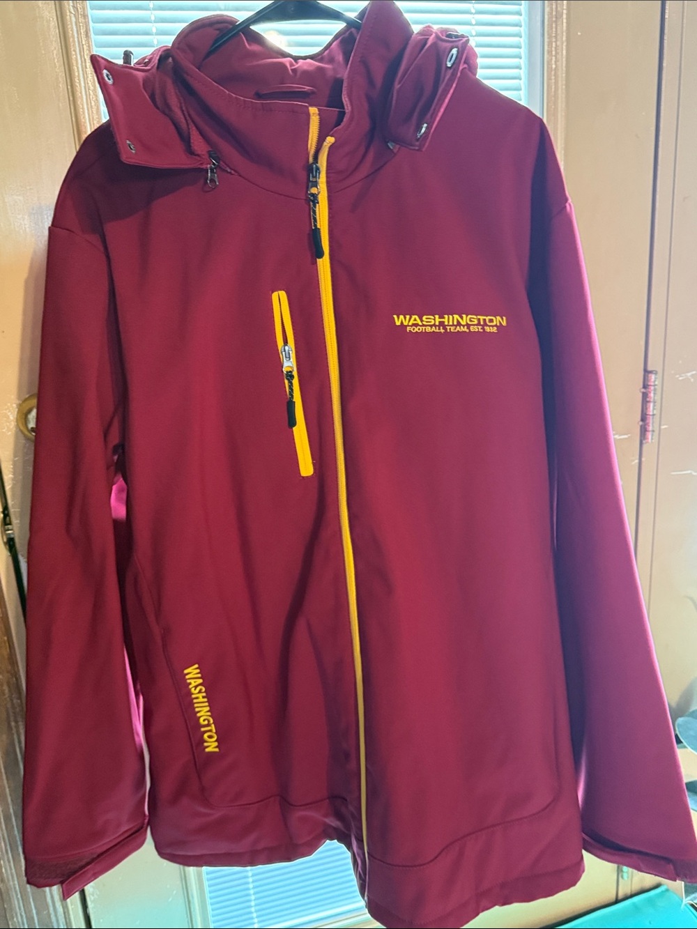 NFL Burgundy Bomber Jacket with Gold Accents